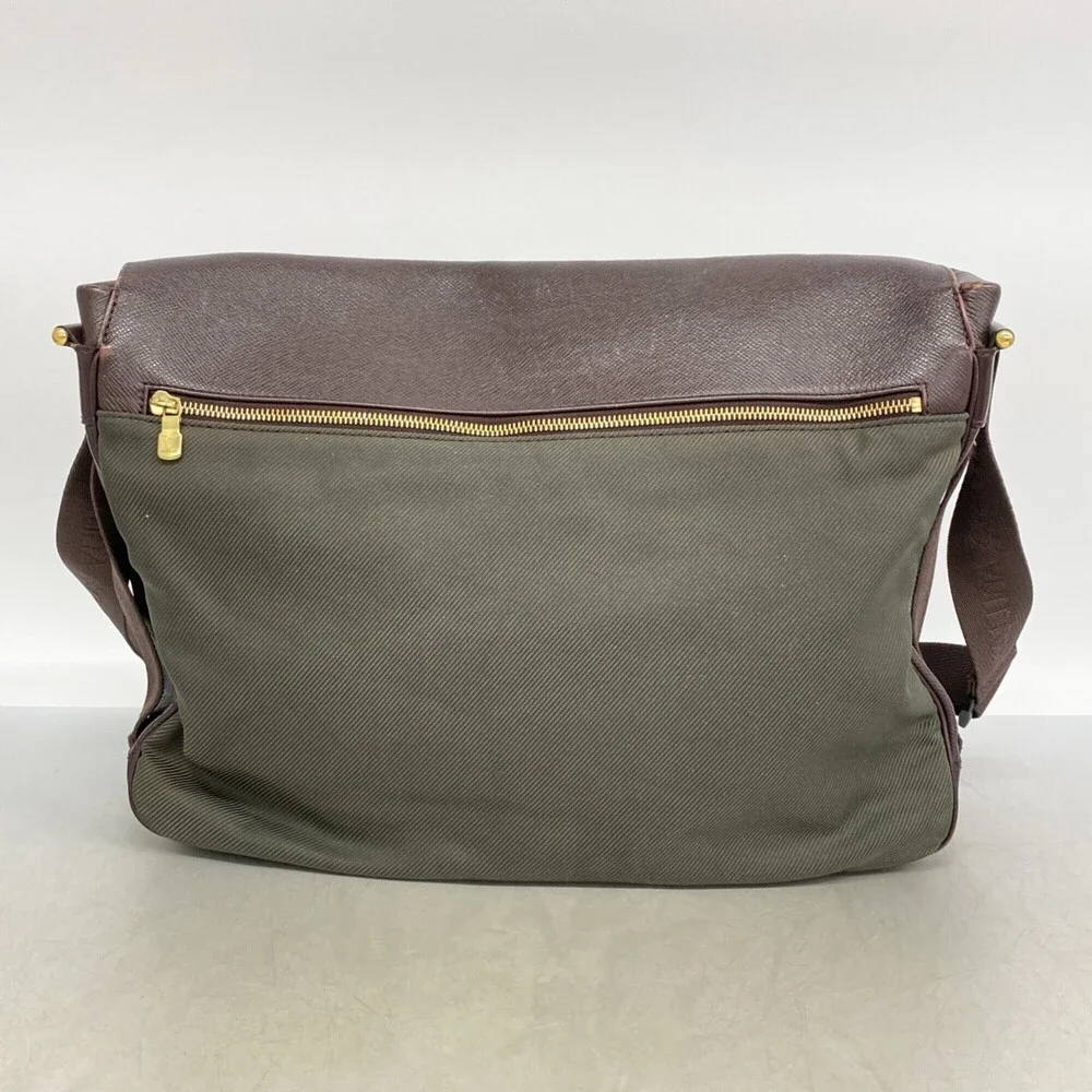 Louis Vuitton Brown and Olive Green Canvas Messenger Bag